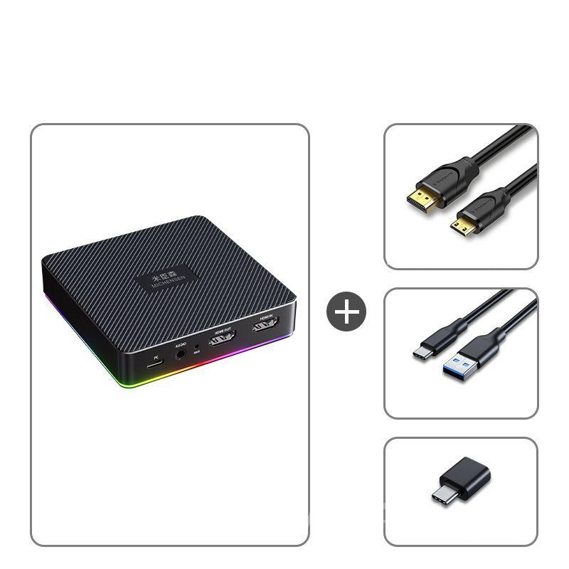 [해외] 캡쳐보드 HDMI 4K USB 녹화 외장형 캡쳐카드 동영상 캡처 편집 게임방 블랙-4k60HZ캡처카드+미니HDMI케이블