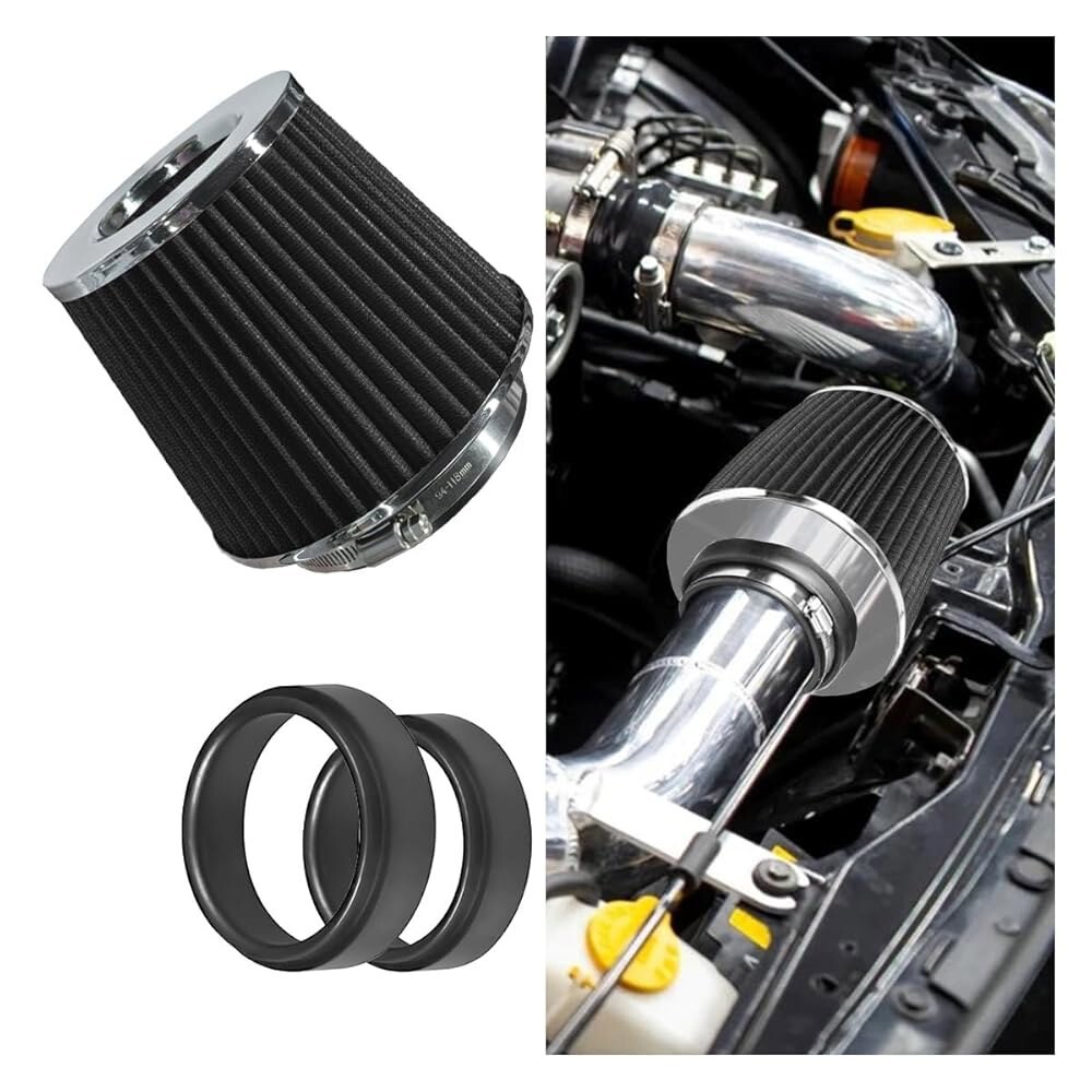 [오늘출발]범용 클램프 온 공기 흡입 필터 고유량 폐쇄형 냉각 필터 클리너 76 89 102MM 성능 원형 테이퍼 콘 자동차