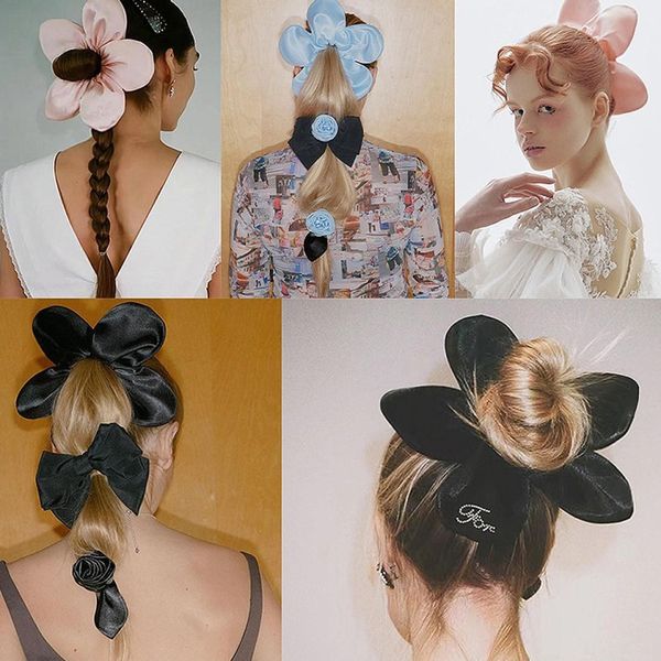 (콩심팥심)플라새틴곱창머리끈 스크런치 여성 헤어슈슈 액세서리 링