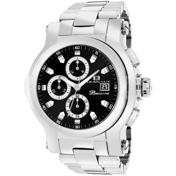 오세아나우트 남성 시계 바카라 XL 블랙 다이얼 스테인리스 스틸 브레이슬릿 OC0821