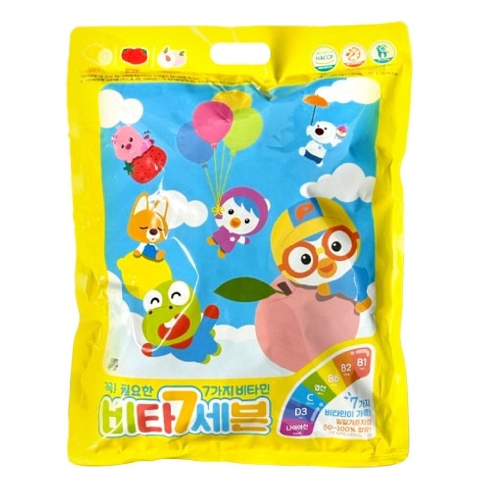 태양생활건강 뽀로로 비타 세븐 1000정/수능/응원/선물/학교/학원/병원/약국/비타민/구미/사탕/C/경남/제약/수험생/영양