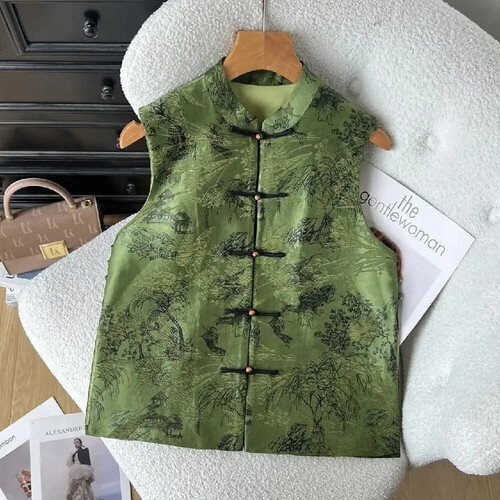 원픽 여성 조끼 강남 빈티지 반버튼 OP1