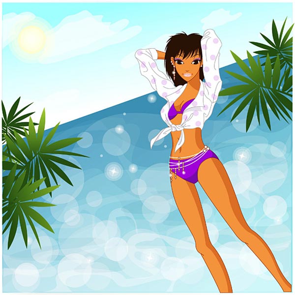 섹시 여자 미녀 미인 해변 수영복 복고 주점바 비키니 노래방 다방 마사지 파르텔 벽지 시트지 롤스크린