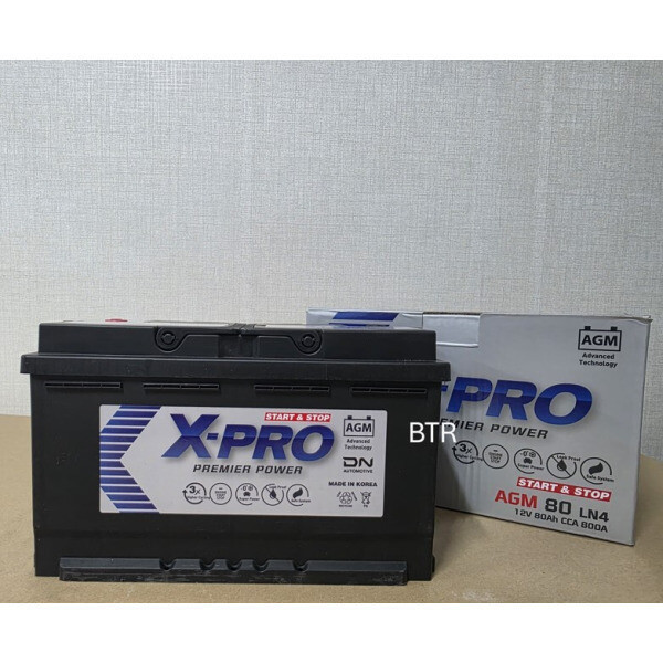 [오늘출발] 엑스프로 AGM 80 LN4 자동차 배터리 차량용 밧데리 (AGM80L-DIN) 최신정품 새제품