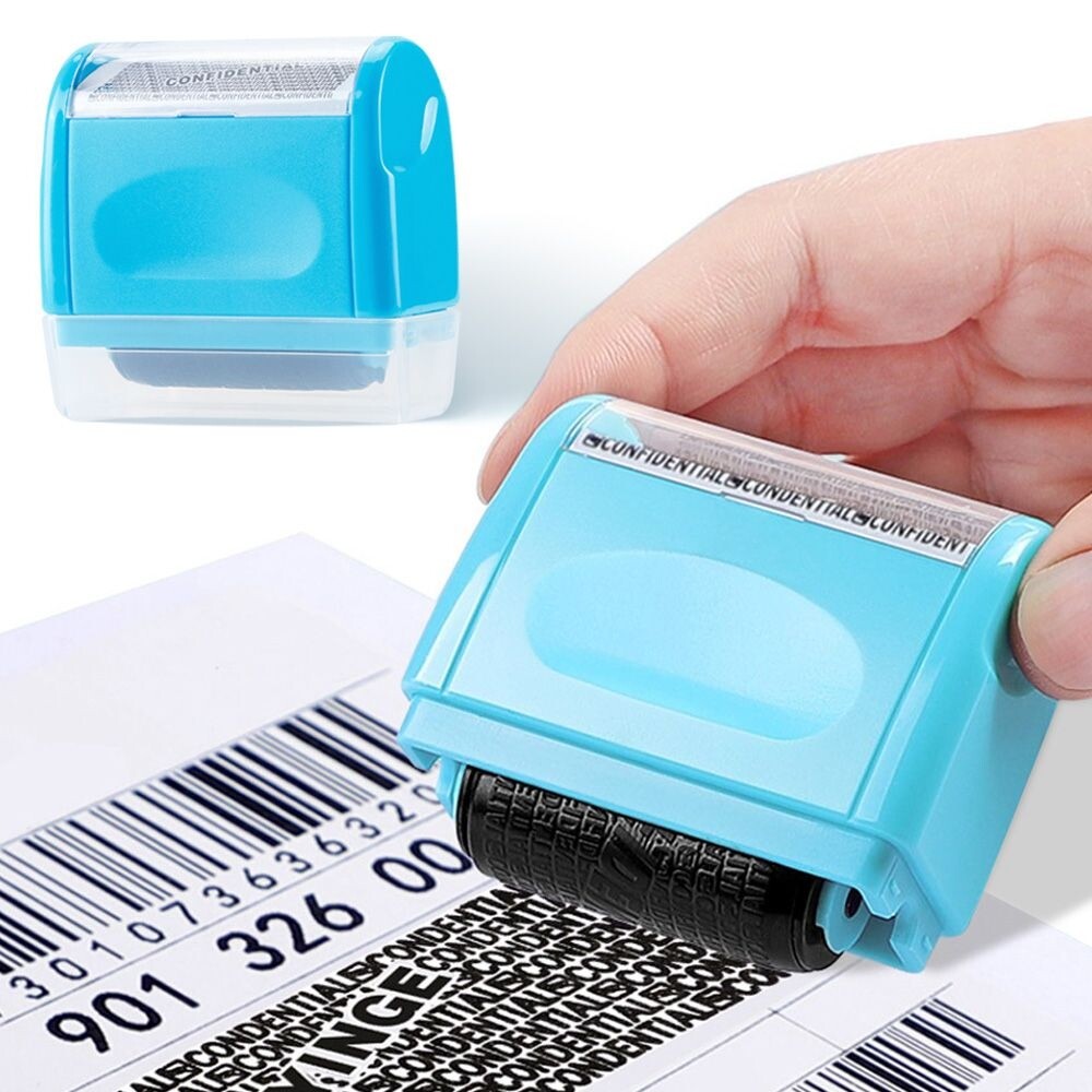 개인정보 보호 스탬프 블루 대 문서 택배송장 우편/송장/영수증/택배/주소/롤러/스템프/유출방지/지우기