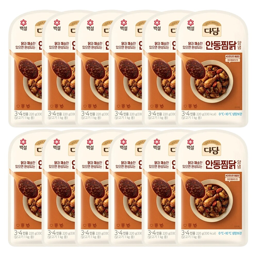 백설 CJ제일제당 백설 다담 안동찜닭양념220g x12개