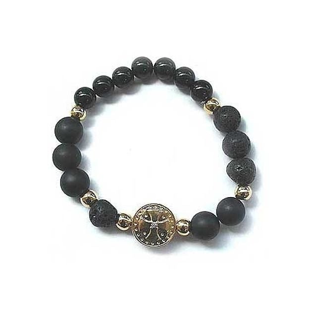 화산석 골드 향기 남자 향기 원석 팔찌 (W356789)