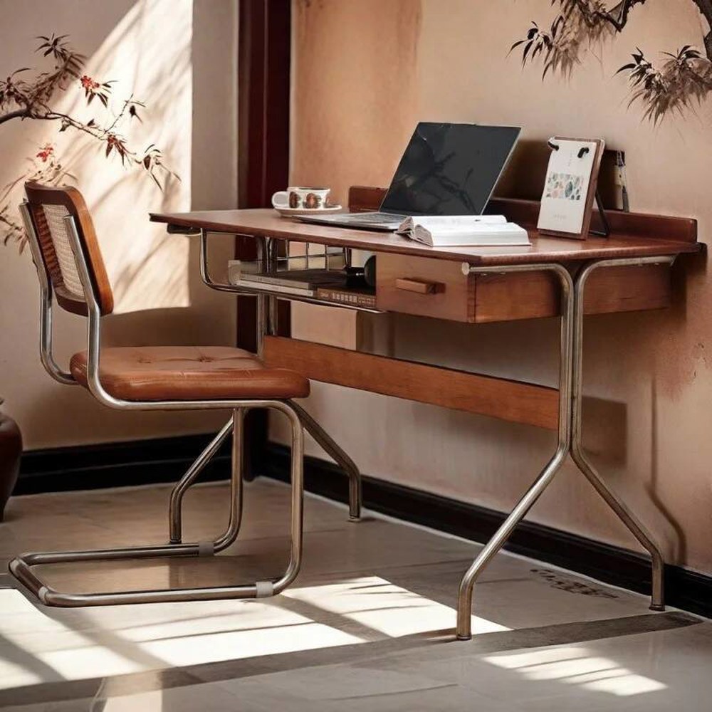 일본식 앤티크 스타일의 나무 책상 소녀들을 위한 침실 원목 인터넷 유명 스테인리스 직사각형 테이블