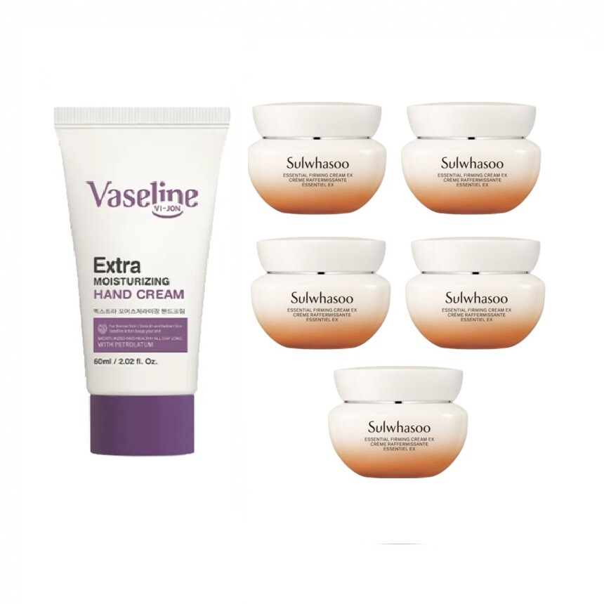 [오늘출발] 엑스트라 모이스처라이징 핸드크림 60ml + 설화수 탄력크림 EX 75ml 기획 (15ml x 5개)