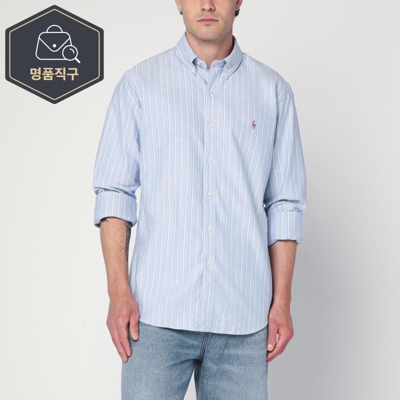 폴로랄프로렌 폴로 랄프로렌 라이트 블루 스트라이프 옥스포드 셔츠 커스텀-핏 B0051857485 명품직구 관부가세 포함