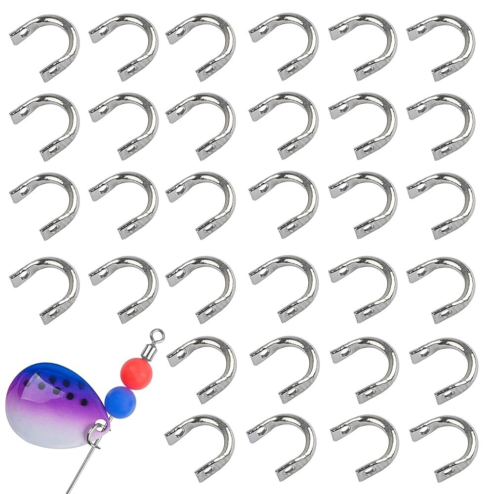 [오늘출발] 낚시 클레비스 이지 스핀 스피너 블레이드 U자형 황동 링크 120pcs 퀵 체인지 클리비스 미끼 제작 액세서리