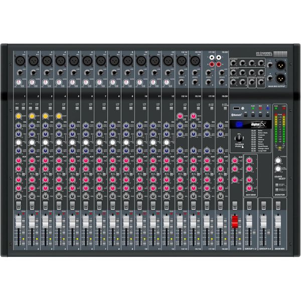 Huotan 디지털 믹서 장비 오디오 인터페이스 공연 S 20M 20채널 믹서기 이펙트 포함 4그룹 MP3 올인원 고성