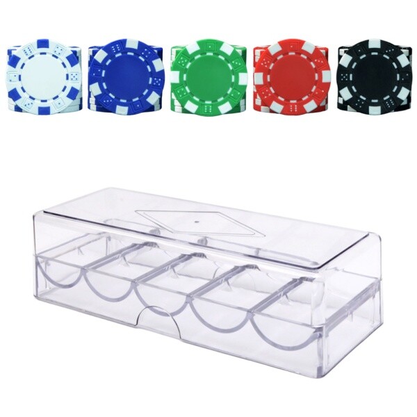 카지노칩 국제규격 마카오 포커칩 100p 아크릴케이스세트
