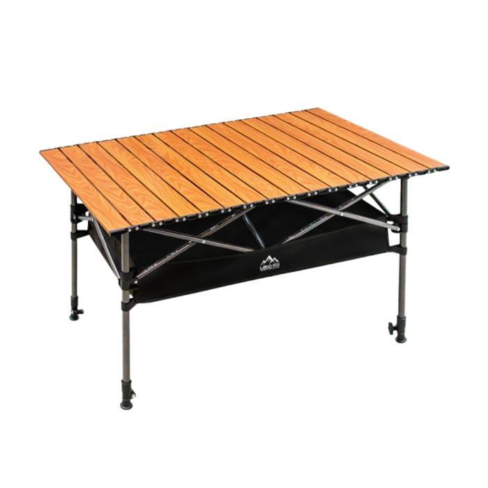 레토 캠핑테이블 우드 롤 경량 높이조절 접이식 감성