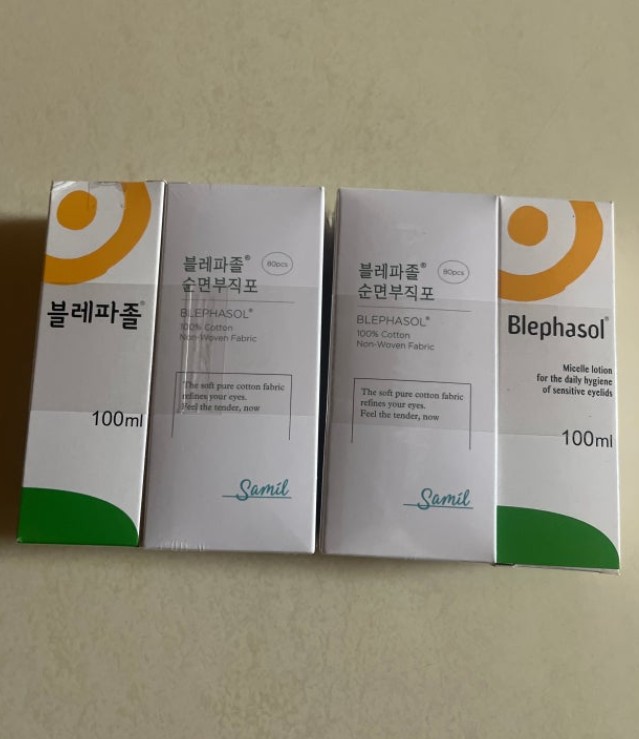 마이봄샘청소 청결제 블레파졸 아이리무버 클리너 100ml+순면부직포 80매  (2세트)
