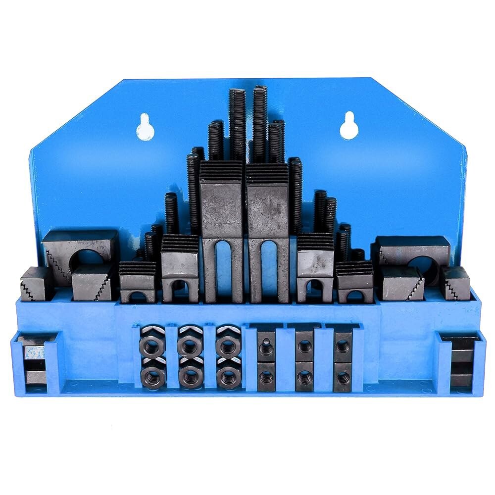 [오늘출발]HFS(R) 58PC 홀드 다운 클램프 클램핑 키트 슬롯 브리지포트 스터드) 완료 세트 1/2인치 밀(9/16인치 열처