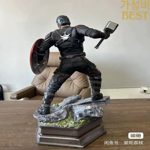 [오늘출발]60cm 어벤저 스 캡틴 애니메이션 피규어 미국의 망치 수지 동상 컬렉션 장식품 장난감 Gitfs For Toy