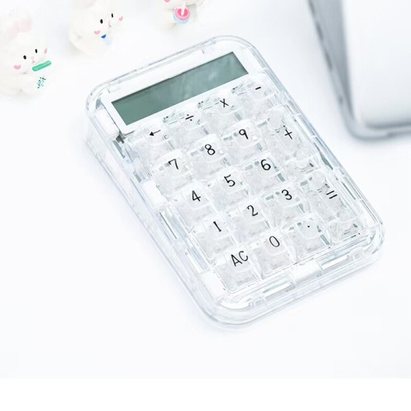 Coolkiller 쿨킬러 기계식 투명 계산기 휴대용 사무용 회계 사무실 전자계산기 키보드