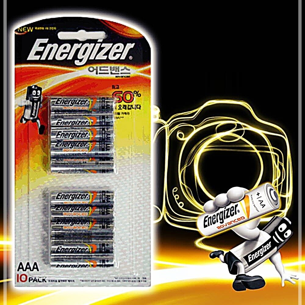 [에너자이저홀딩스]에너자이저 에너자이저 aaa건전지 lr3 10개 오래 밧데리 어드밴스 60프로 사무실 학교