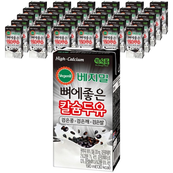 베지밀 베지밀 뼈에좋은 두유음료 대용량 칼슘두유 검은콩 깨 쌀 190ml 80개