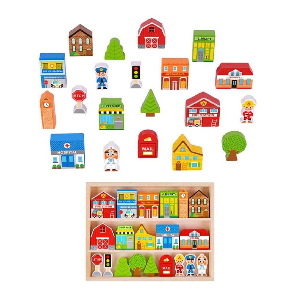 공공기관 병원 학교 건물 영단어 원복블록 언어발달