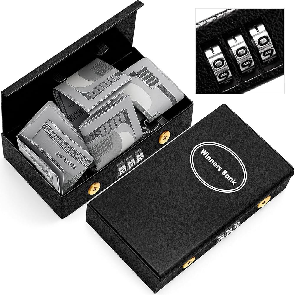 [오늘출발] 도박꾼을 위한 리얼네이브 1팩 금속 상자와 조합 잠금 포켓 안전 코드 카지노 우승자 은행 현금 드롭 박스