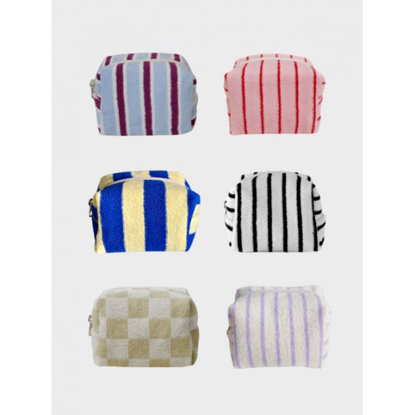 3월 27일 도착예정 언폴드 UNFOLD 스트라이프 테리 파우치 스몰 42colors