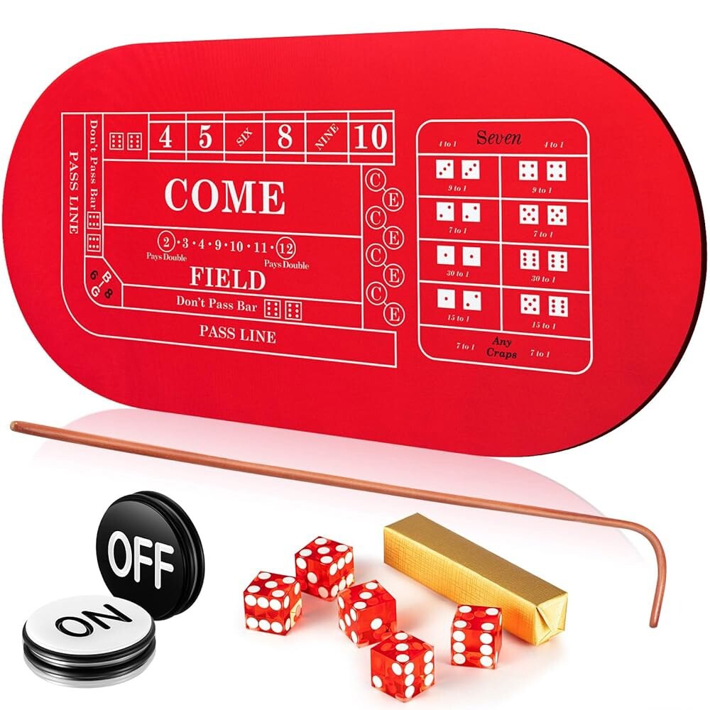 [오늘출발]레이도 미니 크랩 테이블 상단 세트에는 약 36 x 18 크랩 테이블 매트 24 라탄 스틱 5 카지노 등급 AAA 19m