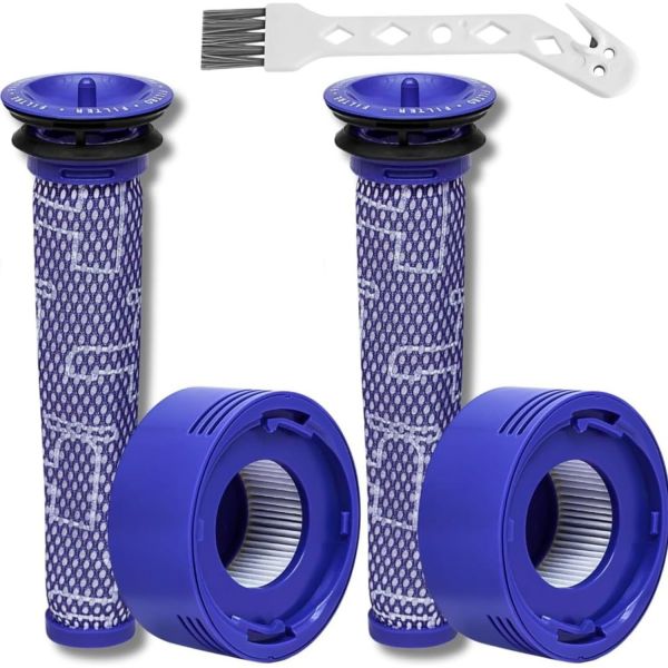 [호환] 다이슨 V7 V8 및 SV10 동물 절대 모터헤드 무선 진공청소기 호환 필터 교체품 2개 후모터 프리 HEPA 부품 9