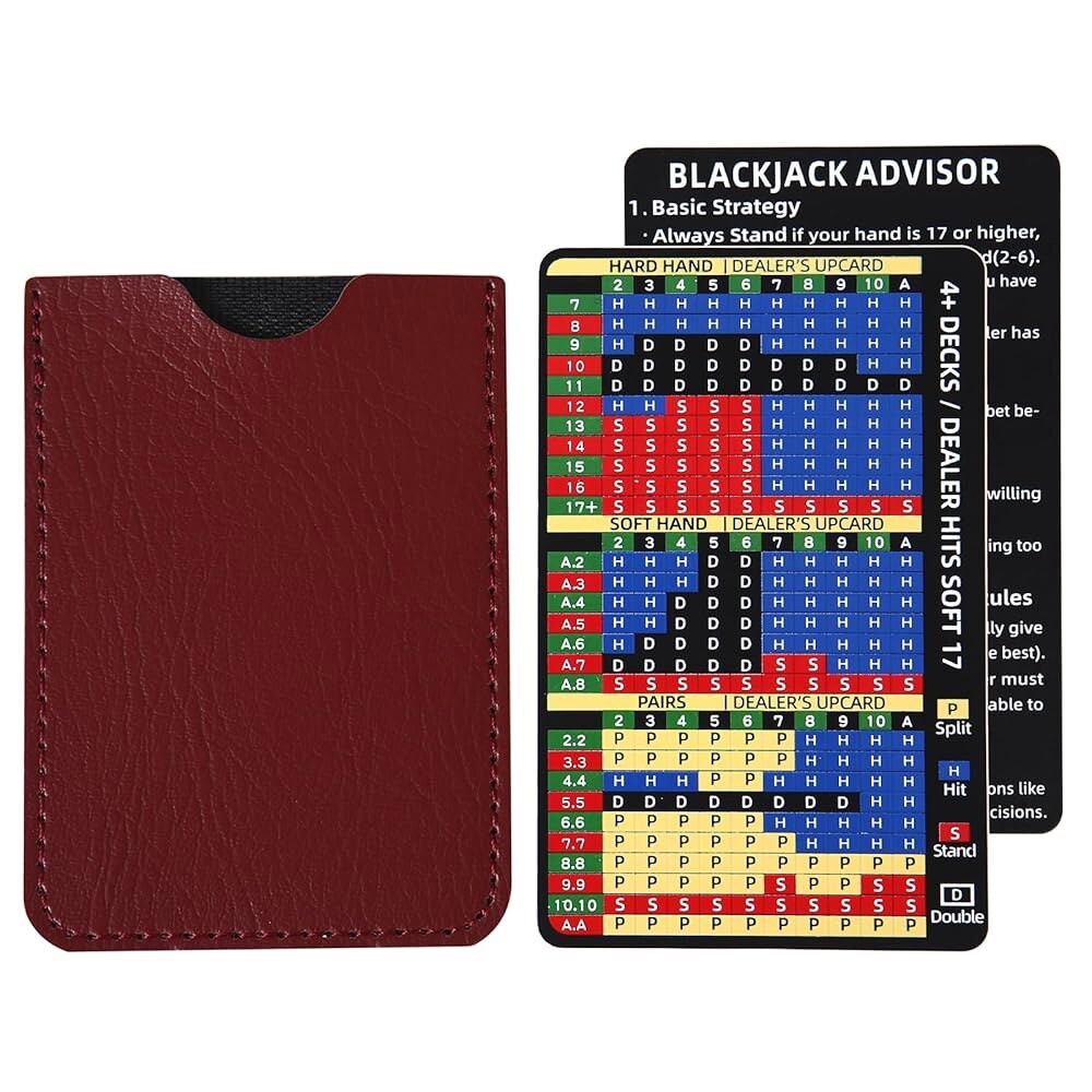 [오늘출발] 샌필랜드 두꺼운 스테인리스 스틸 기본 전략 블랙잭 카드 금속 블랙잭 기본 전략 카드 카지노 합법 허용