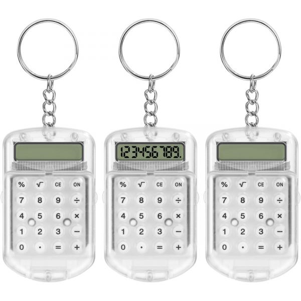누오베스티 3개 세트 미니 계산기 키체인 휴대용 포켓 전자