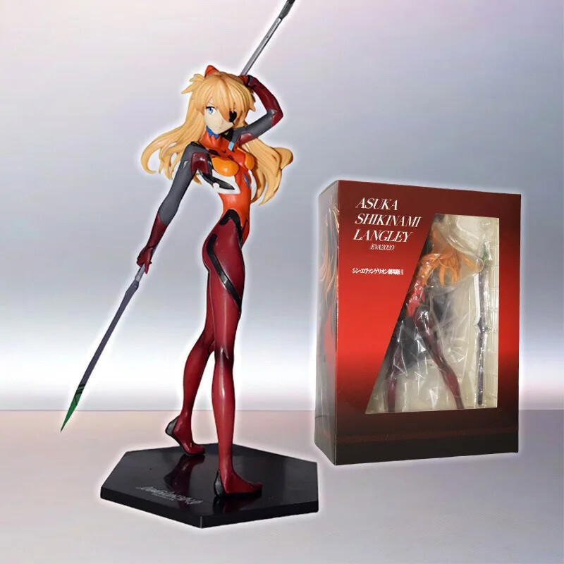 신세기 에반게리온 액션 피규어 에바 아스카 전투복 섹시 소녀 스태츄 애니메이션 게임 캐릭터 인형 장식