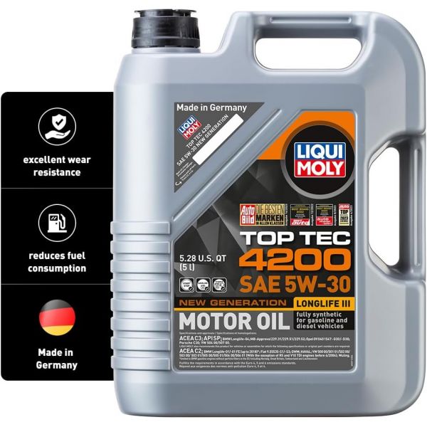 엔진오일 리퀴몰리 탑텍 4200 SAE 5W-30 신세대 5리터 전액 합성 엔진 오일 SKU 2011