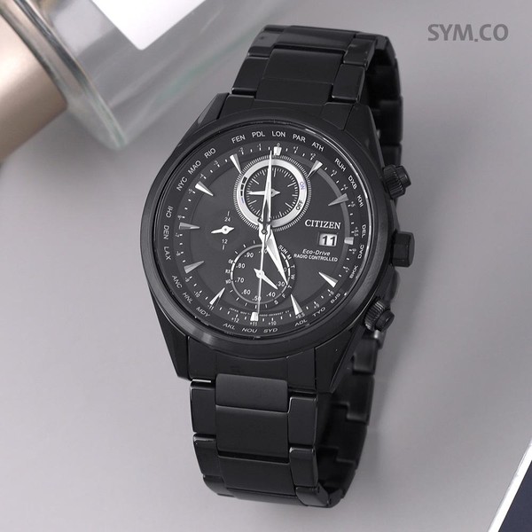 AT8265-81E 퍼페츄얼캘린더 라디오컨트롤 크로노그래피 에코드라이브 남자 메탈 시계 c