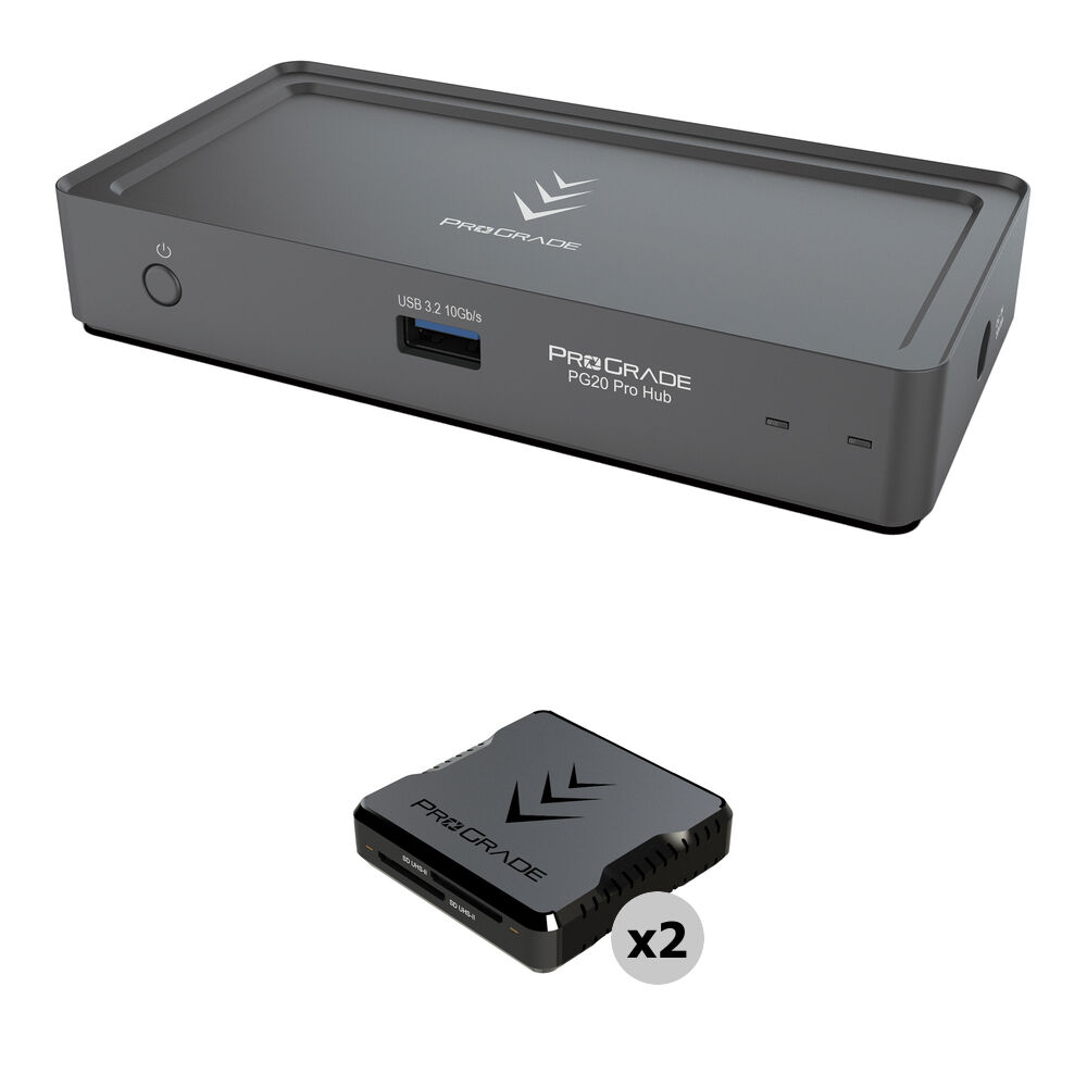 프로그레이드 디지털 PG20 프로 썬더볼트 4 허브 2x 듀얼Slot UHSII SDXC 카드 Readers North America 파워