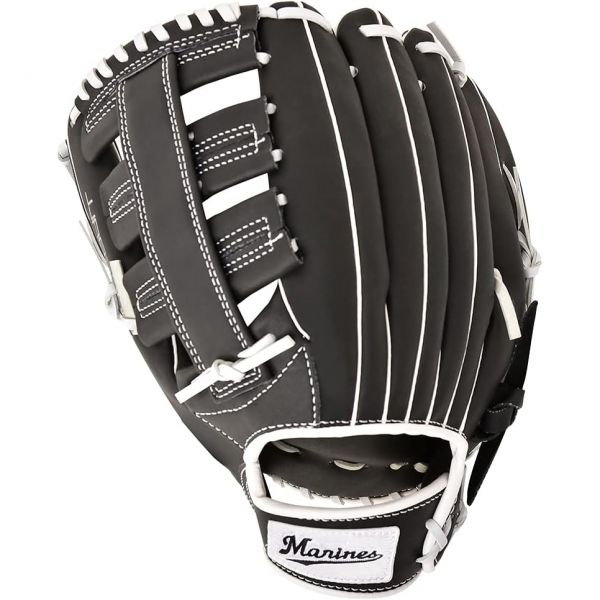 치바 롯데 마린스 x GP 야구 글러브 소프트 일반 올라운드 125인치 블랙 오른손 왼손 던지기
