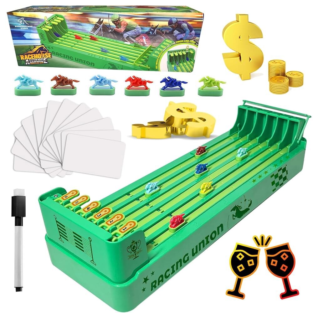 [오늘출발]주에하이 더비 경마 게임 일렉트릭 대시 일렉트로닉 6마력 테이블 게임 가족 및 성인 보드 파티에 적합