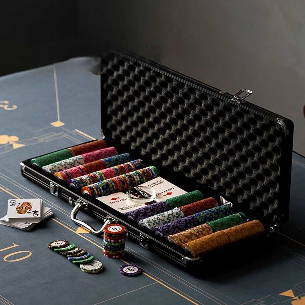 [오늘출발]포커칩 텍사스 홀덤 박스 다크 블랙 카지노칩 크라운칩200개 블랙잭 500칩셋