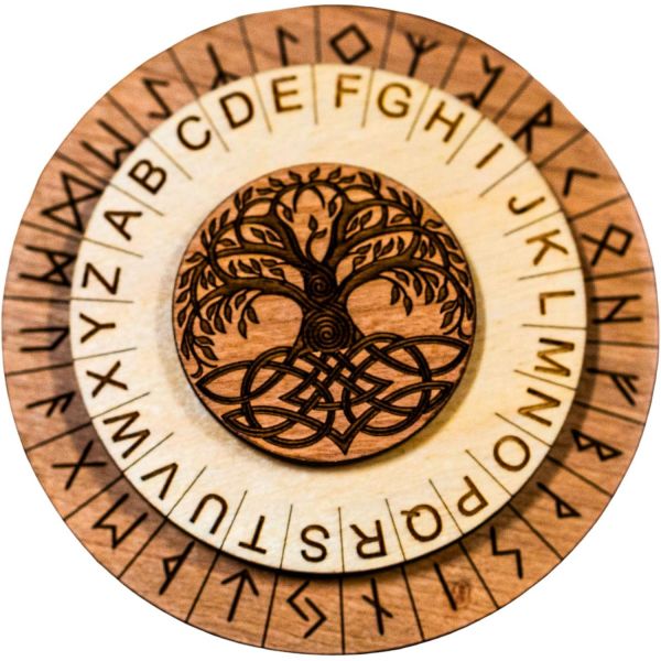 Creative Escape Rooms 이그드라실 암호 휠 레이저 조각 노르딕 디코더 탈출 게임용