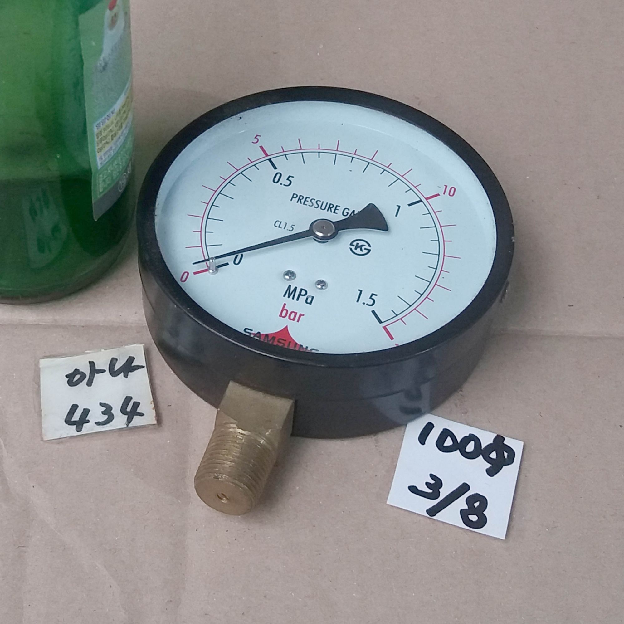 [오늘출발][중고][중고]압력게이지 100파이 38 15BAR 삼성 아나434