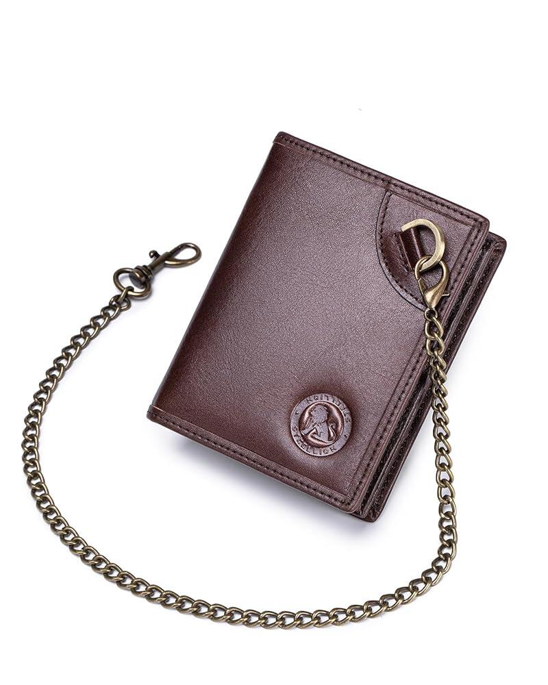 [오늘출발] STEELLION 16개의 카드 슬롯이 있는 남성용 네추럴 가죽 지갑 RFID 차단 신분증 창 스틸 라이온 엠보싱 디