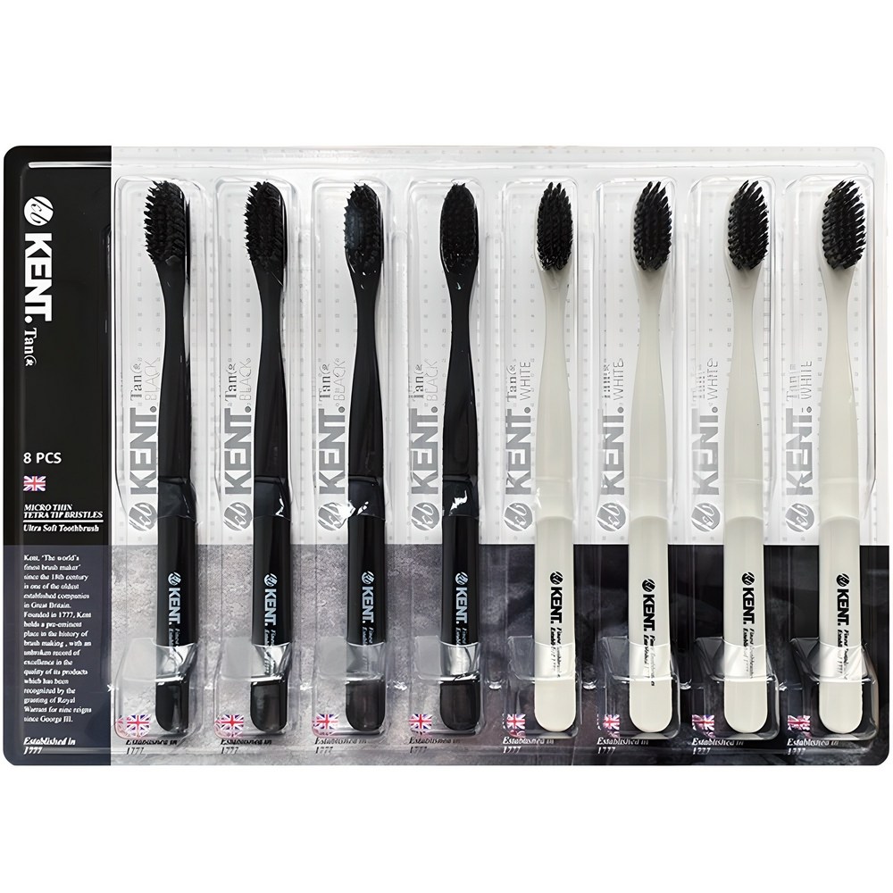 [오늘출발] 켄트 탄 치아균케어 초극세모 칫솔 8개입 1세트