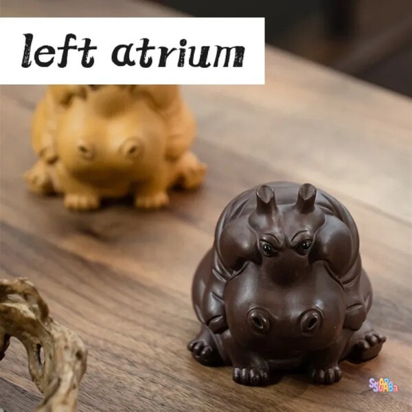 [오늘출발] Yixing 보라색 점토 차 애완 동물 중국어 행운의 하마 품 데스크상의 수제 인형 공예 세트