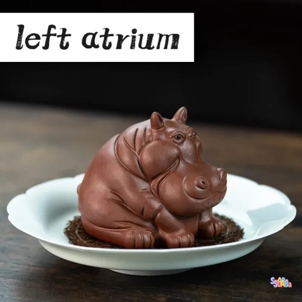 [오늘출발] Yixing 보라색 점토 차 애완 동물 수제 하마 공예 행운의 인형 품 데스크상의 중국 세트