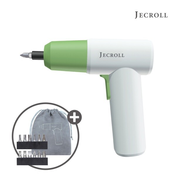 제크롤 3.7V 무선 전동 드라이버 DW-107P 12종비트 LED터치 저소음 C타입 USB충전 퍼플 1개