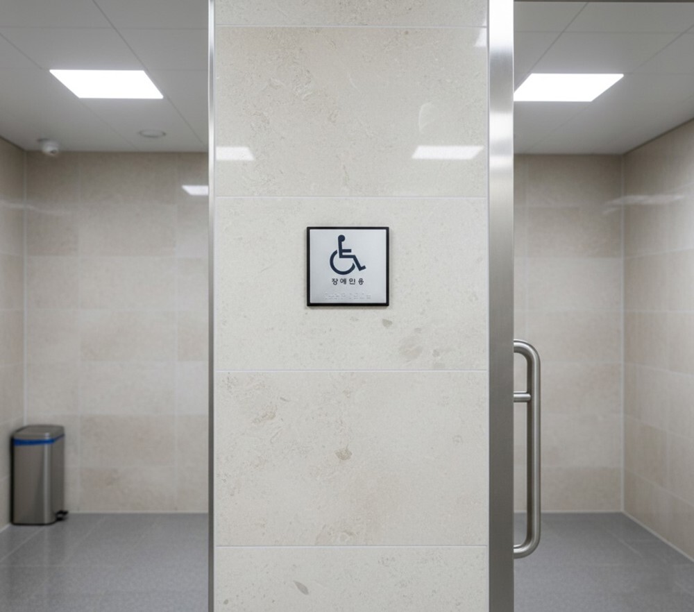 [오늘출발]한생 장애인용 점자표지판 안내표찰 공공기관표지 실버용품 점자블록