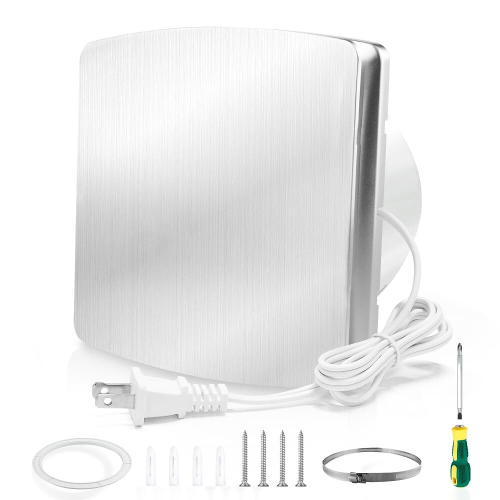 [오늘출발] 와이즈워터 욕실 배기 팬 140CFM 35dB 6인치 덕트 7.6인치 패널 추출기 팬 욕실 세탁실 침실 사무실용 천장