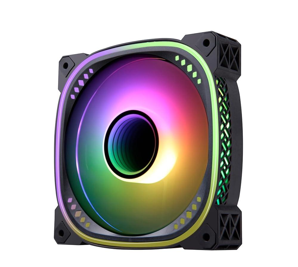 GOLDEN FIELD LG-II ARGB 120mm PC 케이스 팬 Hola 블랙 게이밍 PC쿨링 팬 Halo SYNC 주소 지정 가능한 RGB