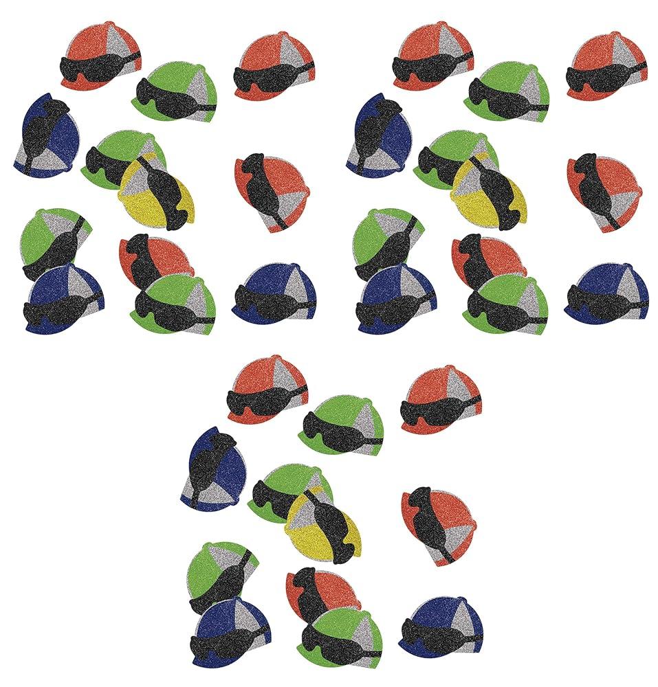 Beistle 미국매장정품+ 경마 기수 헬멧 색종이 조각 42.5g 1.5온스 승마 테마 레이스 데이 장식 경주마 파