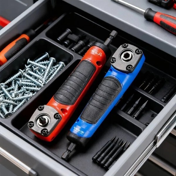 1PC 다기능 전기 코너 드라이버 고토크 90 ° 직각 수동 도구 파란색  주황색